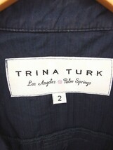 TRINA TURK ジャケット テーラード ダブルボタン 薄手 綿 コットン 長袖 2 紺 ネイビー /TT44 レディース_画像3