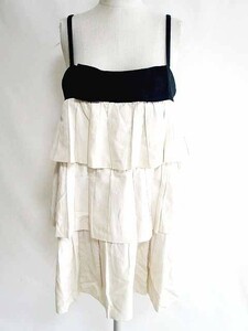  Jill Stuart JILL STUART One-piece tunic Cami dress ribbon tia-do cotton beige black 4 lady's 