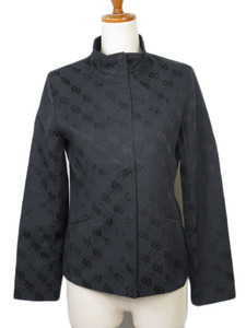  J &a-ruJ&R jacket stand-up collar Zip up total pattern S black black lady's 
