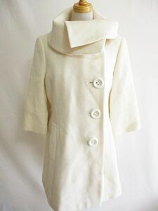  Misch Masch MISCH MASCH big collar coat 7 minute sleeve Anne gola wool ivory 2 lady's 