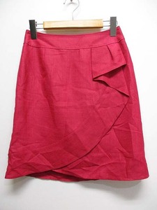  Queens Court QUEENS COURT trapezoid skirt 1. pink thin knee height lining attaching made in Japan lady's 