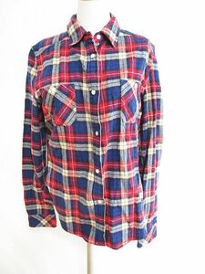  Journal Standard JOURNAL STANDARD check long sleeve shirt cotton red F lady's 