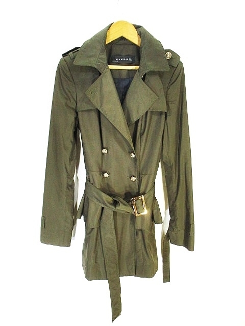 ZARA コート 緑 ロングコート ジャケット/アウター レディース 日本正規流通品