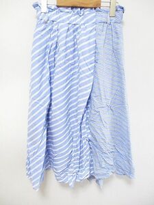  L ELLE stripe skirt waist rubber blue series 38 lady's 