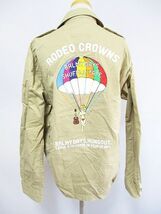 ロデオクラウンズ Rodeo Crowns シャツ ジャケット プリント 長袖 ロゴ ベージュ 2 レディース_画像3