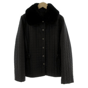  ef-de ef-de jacket turn-down collar quilting with cotton rabbit fa black black 9 lady's 