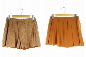 ラピスビームス LAPIS BEAMS パンツ ショート キュロットスカート リバーシブル ドット 36 茶 /IC ■AC レディース