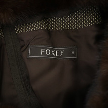 フォクシー ブティック FOXEY BOUTIQUE ワンピース ミニ 七分袖 総柄 ミンクファー 38 茶 ブラウン 25723 /MY ■OS レディース_画像3