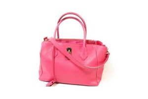  Samantha Thavasa Samantha Thavasaazeru bag tote bag shoulder 2way leather pink /mm0410 lady's [