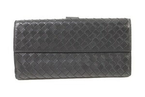 ボッテガヴェネタ BOTTEGA VENETA イントレチャート 長財布 Wホック レザー 黒 ブラック 134075 ayy0423 レディース