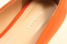 トッカ TOCCA SUEDE RIBBON SANDAL パンプス オープントゥ スエード 36 オレンジ btm0521 レディース_画像5