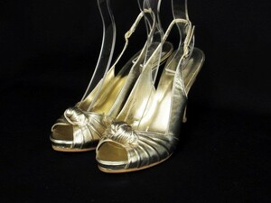  Nine West NINE WEST sandals back strap metallic 8.5 Gold lady's 