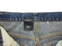 ディオールオム Dior HOMME パンツ デニム ペイント加工 USED加工 26 青 国内正規 btm メンズ_画像6