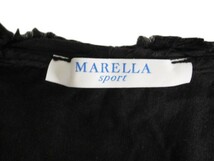 マレーラ MARELLA SPORT ワンピース Vネック リボン ノースリーブ リネン 44 黒 レディース_画像6