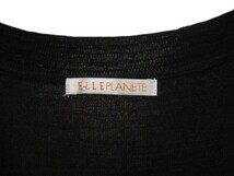エルプラネット ELLE PLANETE セーター チュニック ニット Uネック 半袖 38 黒 レディース_画像4