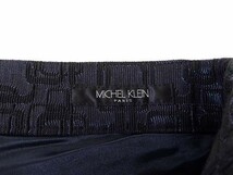 ミッシェルクラン MICHEL KLEIN パンツ ジャガード 総柄 刺繍 38 M 紺 ネイビー レディース_画像6