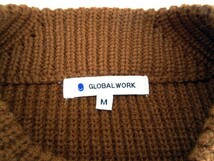 グローバルワーク GLOBAL WORK セーター ニット 畦編み ボトルネック ウール混 M 茶 ブラウン レディース_画像5
