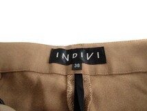 インディヴィ INDIVI パンツ ワイド センタープレス 38 ベージュ レディース_画像5