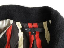 マークジェイコブス MARC JACOBS コート ステンカラー メルトン ウール 6 国内正規 黒 ブラック レディース_画像6