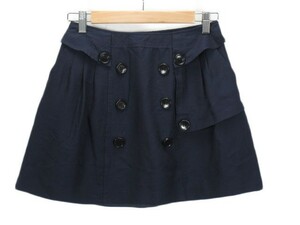  clamp ryus Michel Klein KLEIN PLUS skirt flair Mini rayon 38 navy blue navy lady's 