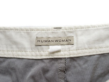 ヒューマンウーマン HUMAN WOMAN パンツ ワイド クロップド ロールアップ コットン 2 グレー レディース_画像5