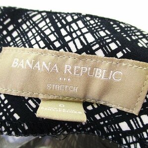 バナナリパブリック BANANA REPUBLIC タイト スカート ショート ミニ 総柄 白 黒 ホワイト ブラック size0 レディースの画像3