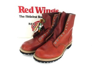 未使用品 レッドウィング REDWING 93年製 半円犬タグ 899 ロガーブーツ デッドストック アイリッシュセッター ビブラム オロラセット 13EE