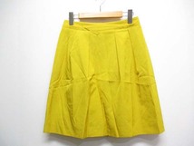 ボールジー BALLSEY トゥモローランド 台形 フレア スカート 38 黄 イエロー 薄手 裏地付き 日本製 レディース_画像1