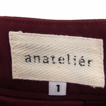 アナトリエ ANATELIER スカート タック 台形 ミニ 無地 シンプル 1 ボルドー 赤 /FT48 レディース_画像3