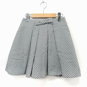 li Land chu-ruRirandture skirt Mini pleat total pattern back Zip 0 white black /ST34 lady's 