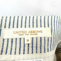 ユナイテッドアローズ UNITED ARROWS パンツ ロング ストライプ ジップフライ ポケット 36 ブルー ホワイト /ST46 レディース_画像3