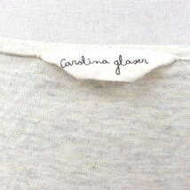 カロリナ グレイサー CAROLINA GLASER ワンピース 切替 Tシャツ 丸首 半袖 ひざ丈 綿 F ブラウン 茶 /FT49 レディース_画像3