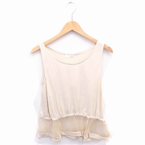  unused goods index INDEX tag attaching tank top flair switch ound-necked no sleeve M beige light brown /TT4 lady's 