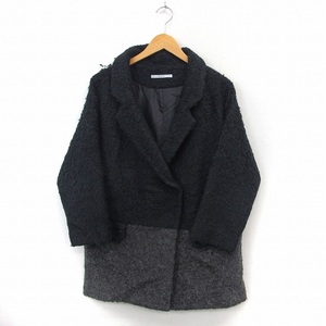  Kei Be efKBF Urban Research пальто внешний Пальто Честерфилд ворсистый карман FREE черный серый /ST22 женский 