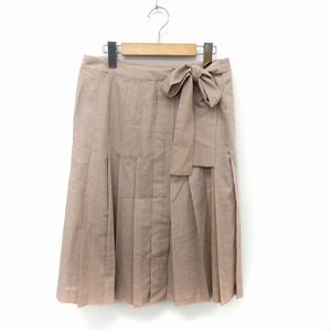  Martini -kmartinique skirt pleat knees height simple flap skirt li bon pin k beige /ST35 lady's 