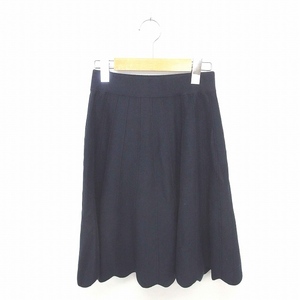  Banner Barrett Banner Barrett skirt flair knitted knee height plain simple cotton cotton 38 navy blue navy /TT21 lady's 