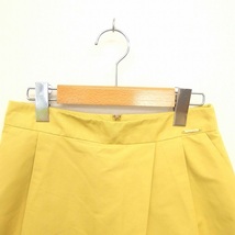 アクアガール aquagirl スカート 台形 ひざ丈 薄手 無地 シンプル バックジップ 34 黄 イエロー /TT38 レディース_画像4