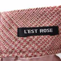 レストローズ L'EST ROSE パンツ グレンチェック ショート キュロット 2 ピンク /FT6 レディース_画像3