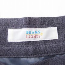 ビームスライツ BEAMS Lights スカート フレア ミニ 無地 シンプル ウール 36 グレー 灰 /FT22 レディース_画像3