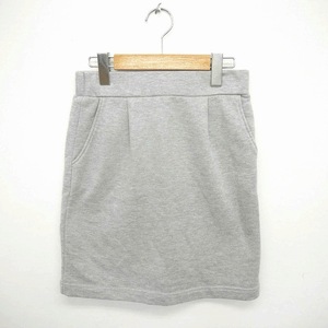  Nice Claup NICE CLAUP skirt tight knee height plain simple cotton cotton gray ash /TT26 lady's 