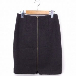  Banner Barrett Banner Barrett skirt Zip up tight knee height nappy wool 36 gray ash /FT11 lady's 