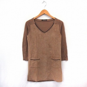  Mayson Grey MAYSON GREY One-piece Mini cut and sewn V neck long sleeve pocket 2 Brown /ST14 lady's 