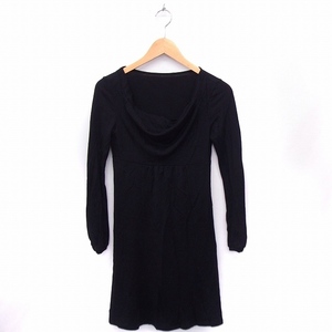  Coup de Chance CdeC COUP DE CHANCE One-piece plain simple thin long sleeve knee height wool 36 black black /FT3 lady's 