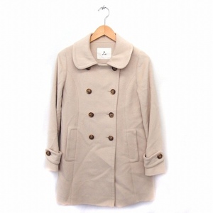  ef-de ef-de coat outer circle collar turn-down collar double button long sleeve middle height Anne gola7 beige /FT30 lady's 