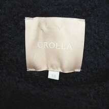 クローラ crolla コート アウター ノーカラー 膝下丈 ウール混 厚手 長袖 38 黒 ブラック /TT16 レディース_画像3