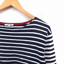 グローバルワーク GLOBAL WORK カットソー Tシャツ ボートネック ボーダー 長袖 S ネイビー /ST53 レディース_画像6