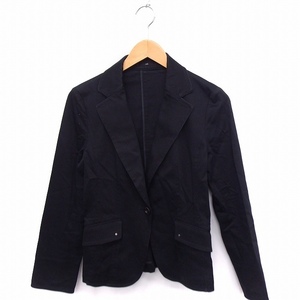  J &a-ruJ&R jacket outer tailored long sleeve plain simple silk . cotton cotton M black black /FT30 lady's 