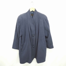 ALTO CAPPOTTO コート アウター ノーカラー 膝下丈 肩パッド ウール 9R 紫 パープル /TT34 レディース_画像1