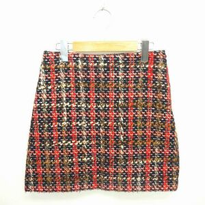  Jill Stuart JILL STUART skirt pcs wool knitted Mini side Zip wool .2 black red black red /TT27 lady's 