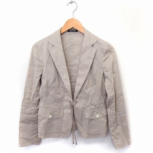  Comme Ca Du Mode COMME CA DU MODE jacket outer tailored long sleeve ribbon plain linen flax 9 beige /FT15 lady's 